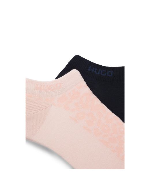 HUGO Blue Two-Pack Of Ankle-Length Cotton-Blend Socks