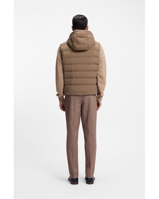 Boss Waterafstotende Bodywarmer Met Capuchon En Donsvulling in het Brown voor heren