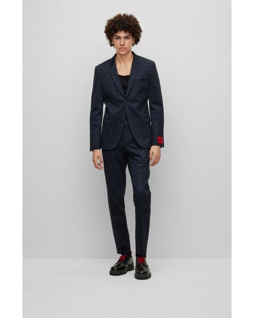 BOSS by HUGO BOSS Extra Slim-Fit Anzug aus Jersey mit Camouflage-Print in  Blau für Herren | Lyst AT