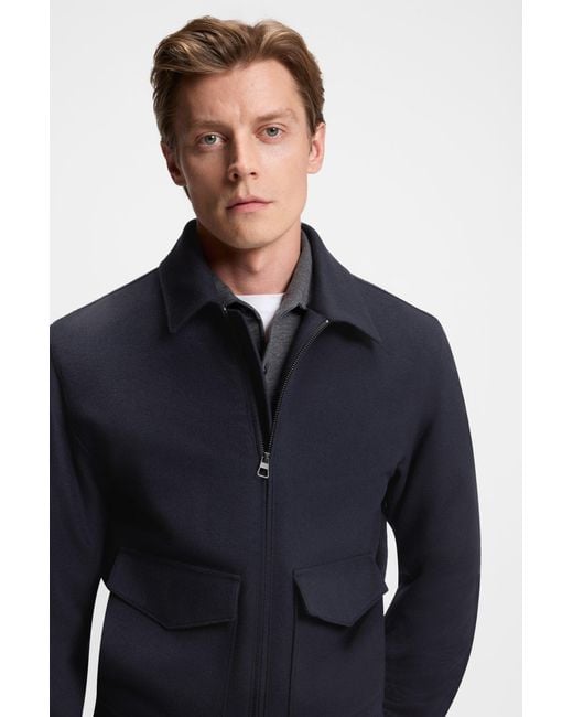 Boss Beckham X Jacke Aus Wolle Mit Kaschmir Und Reißverschluss in Blue für Herren