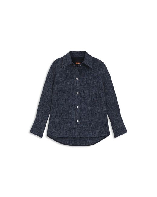 Boss Blue Relaxed-Fit Overshirt