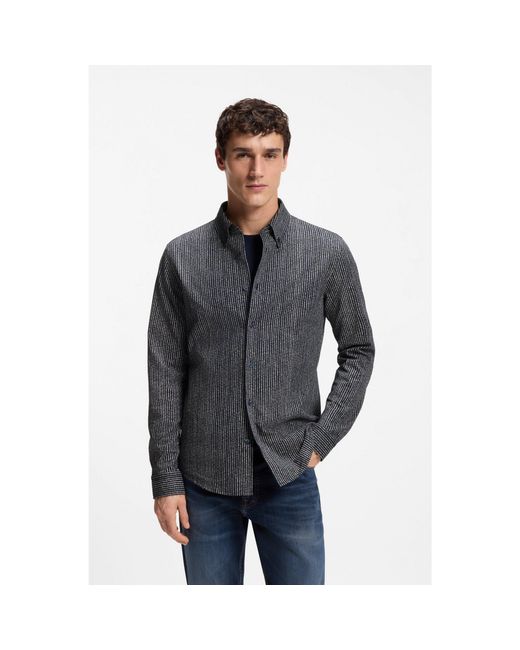 Boss Gray Relaxed-Fit Shirt for men