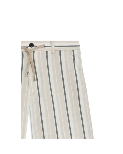 Boss White Striped Shorts for men