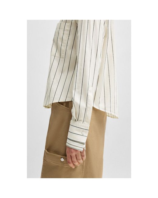 Boss White Regular-Fit Blouse