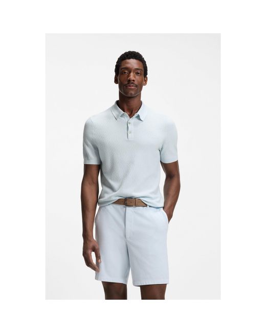 Boss Blue Regular-Fit Knit Polo for men