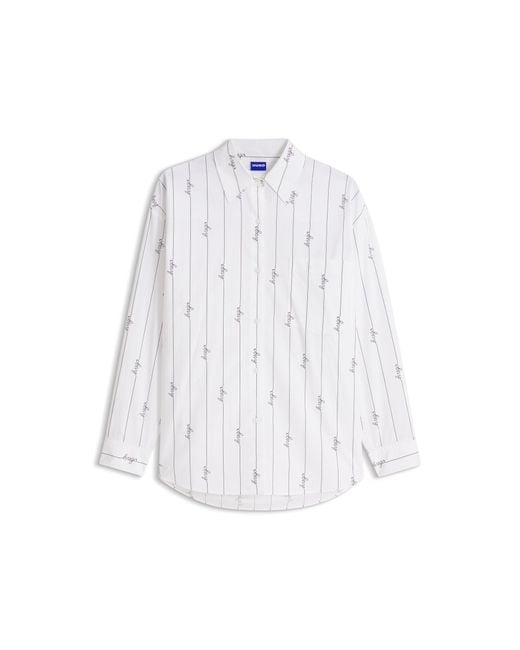 HUGO White Oversized-Fit Blouse
