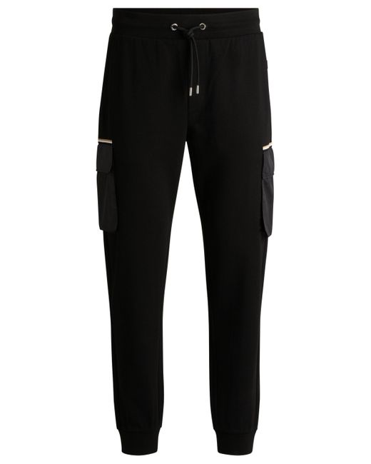 Boss Jogginghose aus Baumwoll-Mix mit kontrastierenden Taschen in Black für Herren