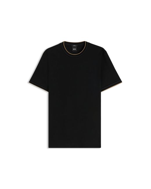 Boss Black Slim-Fit Cotton T-Shirt With Crew Neck for men