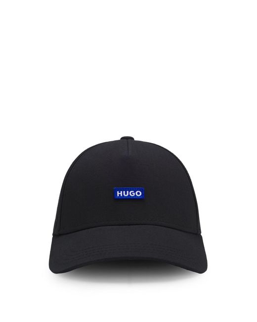 HUGO Pet Van Katoenen Twill Met Logopatch in het Black voor heren