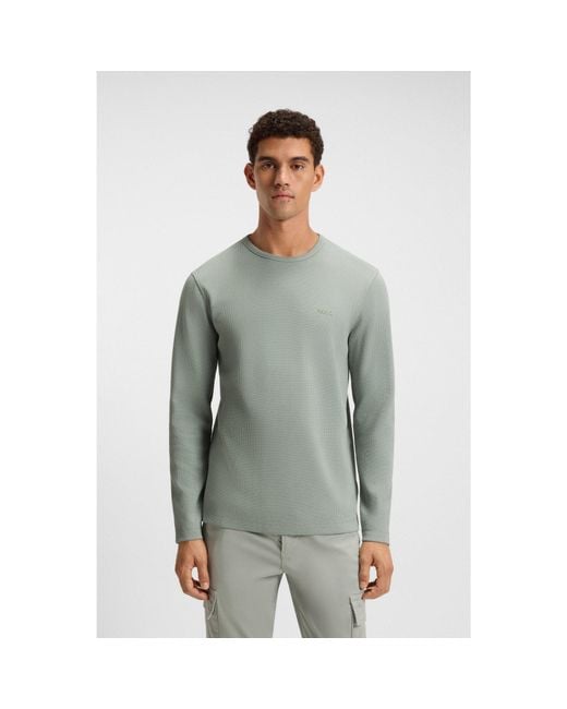 Boss Green Cotton-Blend T-Shirt With Waffle Structure for men