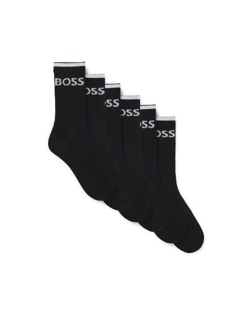 Boss Black Six-Pack Of Ribbed Short Socks for men