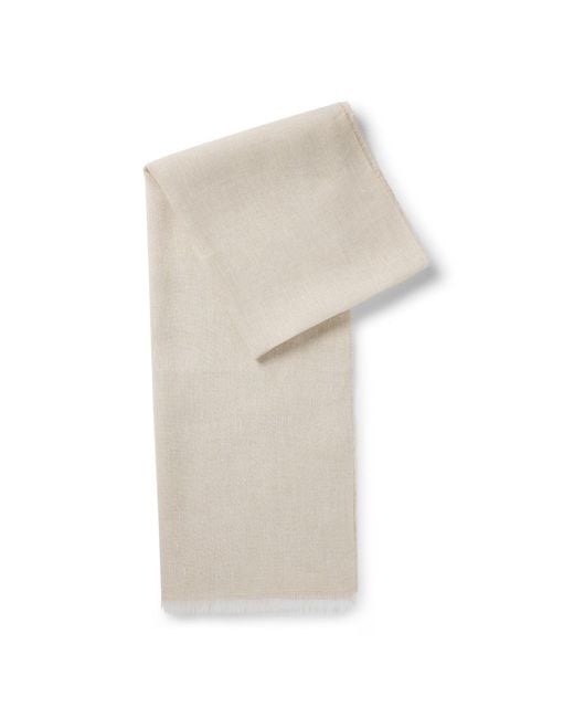 Boss White Beckham X Lightweight Two-Tone Scarf With Linen for men