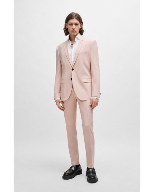 Costume Extra Slim Fit en tissu stretch performant HUGO pour homme en coloris Pink