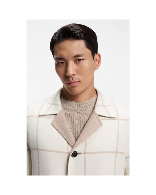 Boss Multicolor Reversible Relaxed-Fit Coat for men