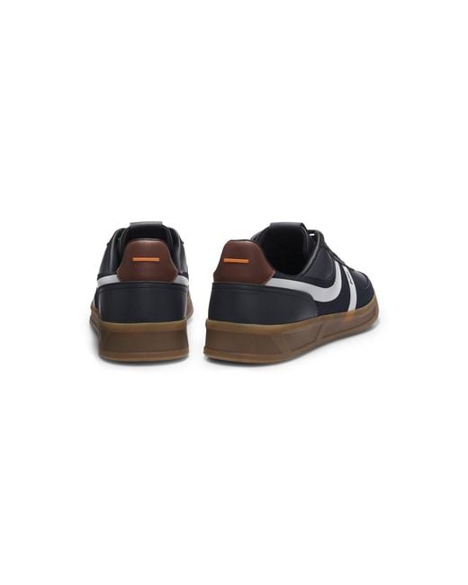 Boss Blue Low-Top Trainers With A Contrast Gum Sole for men