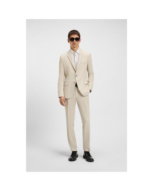 HUGO White Extra-Slim-Fit Suit for men