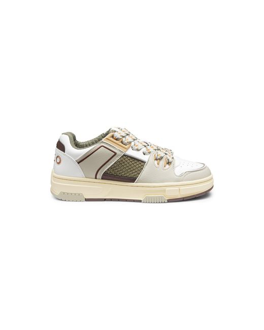 HUGO White Trainers With Mesh And Faux Leather for men