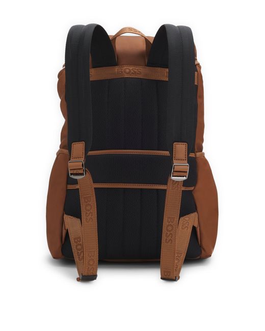 Boss Selected By Shohei Ohtani Rucksack Mit Mehreren Fächern Und Double-B-Monogramm in Brown für Herren