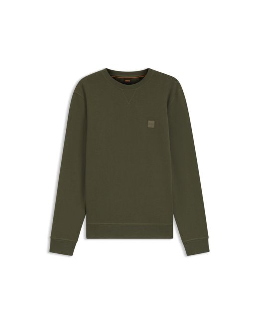 Boss Green Cotton-Terry Sweatshirt With Logo Patch for men