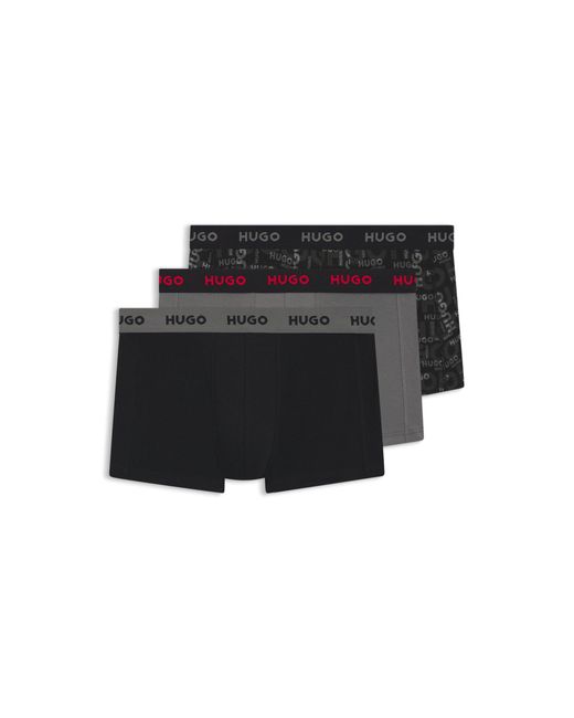 HUGO Red Three-Pack Of Logo-Waistband Trunks for men