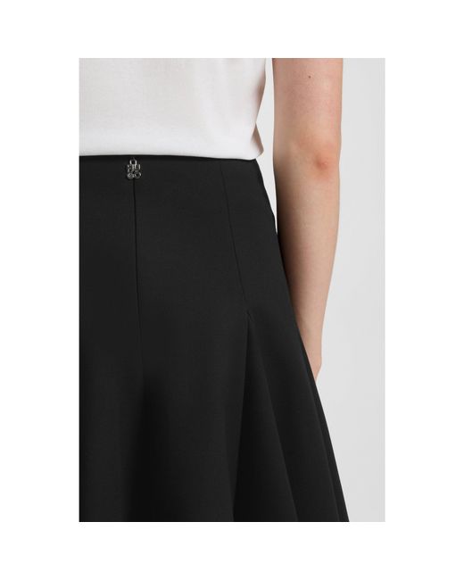 HUGO Black A-Line Mini Skirt With Godet Inserts