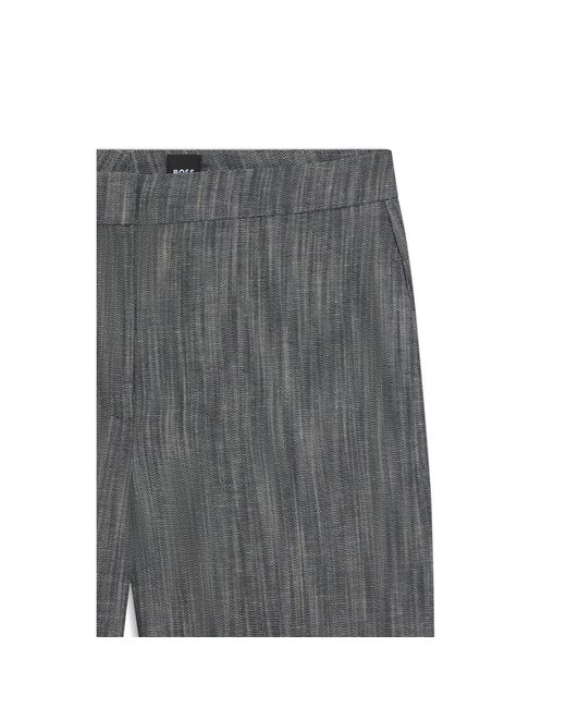 Boss Gray Regular-Fit Trousers