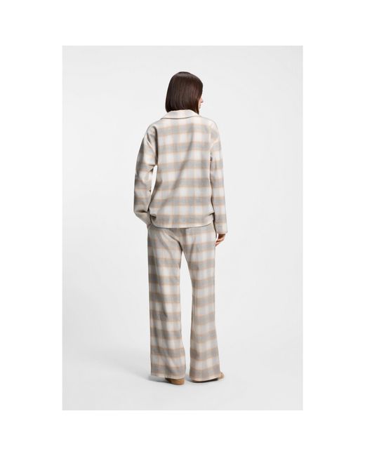 Boss White Checked Pyjamas