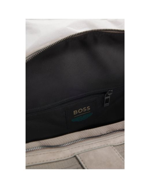 Boss Gray X Aston Martin Knitted Holdall With Suede Trims for men