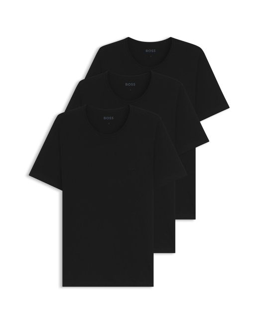 Boss Set Van Drie T-Shirts Van Katoen Met Logostiksel in het Black voor heren
