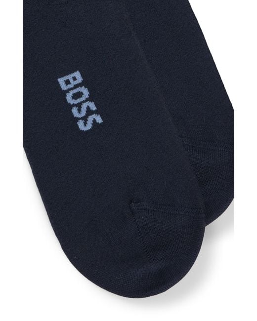 Lot de deux paires de chaussettes hauteur cheville à logos Boss pour homme en coloris Blue