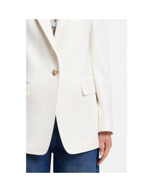 Boss White Regular-Fit Blazer