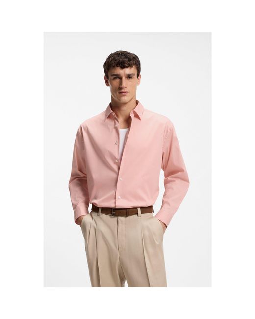 Boss Pink Relaxed-Fit Shirt for men