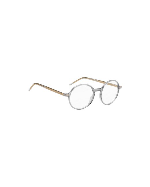 Boss Multicolor Clear-Acetate Optical Frames With Striped Metal Core Wire