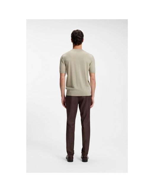 Boss Gray Short-Sleeved Knit T-Shirt for men