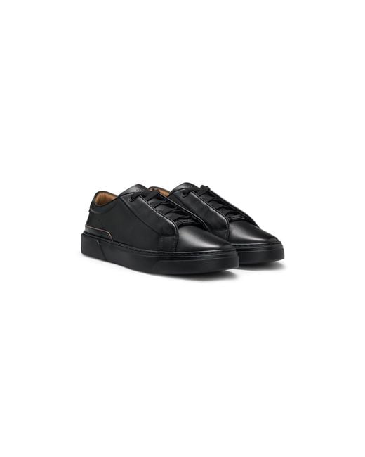 Boss Black Gary Leather Trainers With Hidden Laces for men