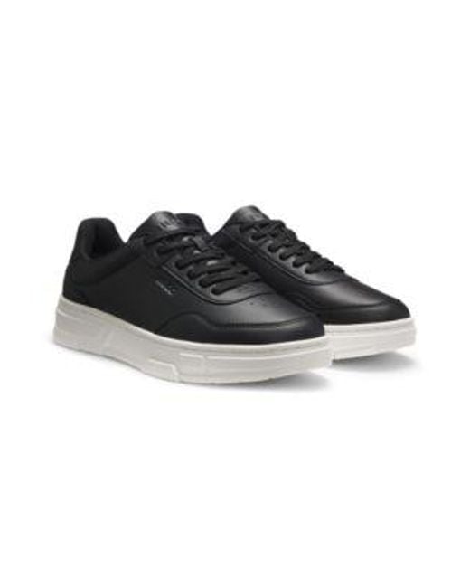 Baskets En Similicuir Avec Détails En Zigzag HUGO pour homme en coloris Black
