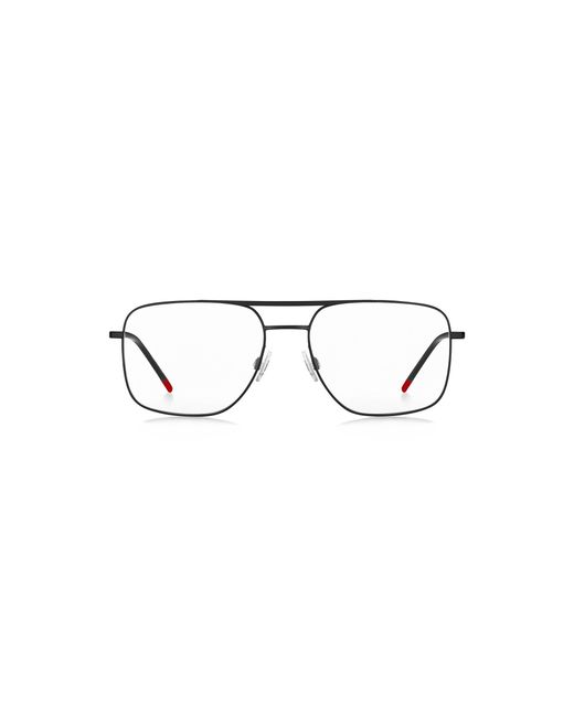 HUGO Metallic Double-Bridge Optical Frames for men
