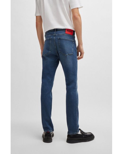 HUGO Extra-slim-fit Jeans In Blue Stretch Denim for men