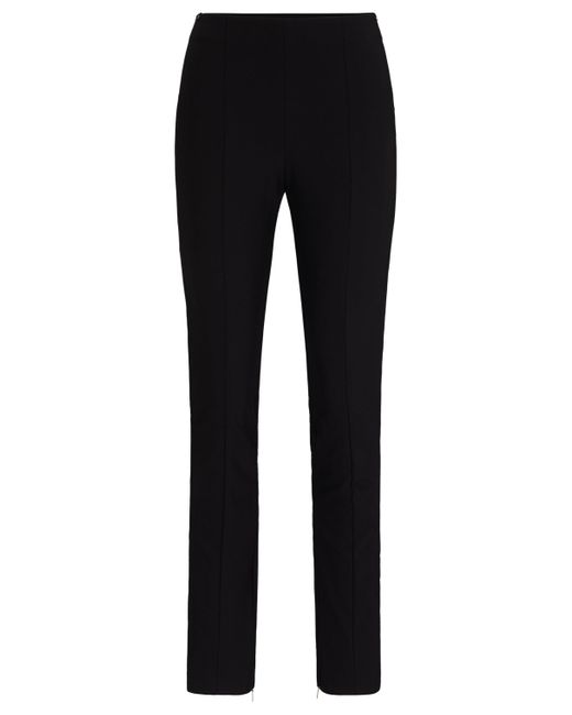 Boss Black Extra-slim-fit Trousers In Performance-stretch Fabric