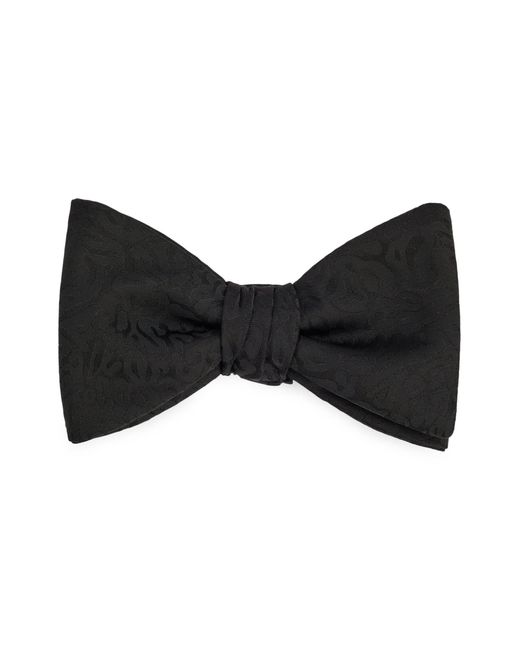 HUGO Black Silk-blend Bow Tie With Animal Jacquard for men
