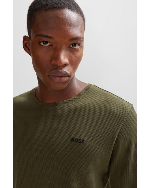 Boss Green Cotton-blend Pyjama T-shirt With Embroidered Logo for men