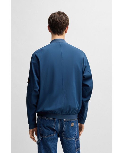 Boss Softshell-Bomberjack Van Gekreukt Vierzijdig Stretchmateriaal in het Blue voor heren