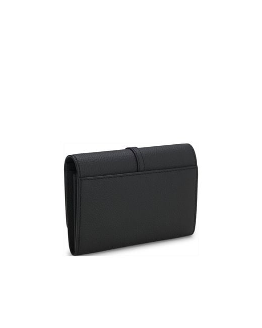 Boss Black Leather Wallet With Double-B-Monogram Plaque