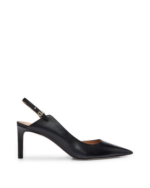 Boss Black Slingback Pumps In Nappa Leather