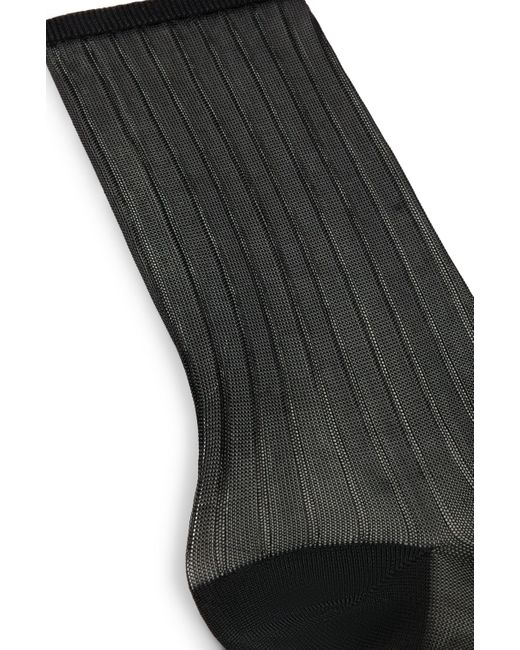 Boss Black Mittelhohe Ripp-Socken mit transparenten Streifen