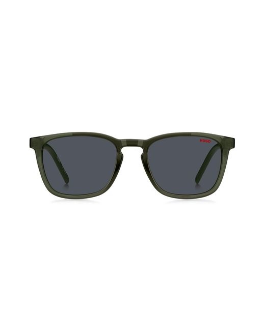 HUGO Black Green Sunglasses With Patterned Temples for men
