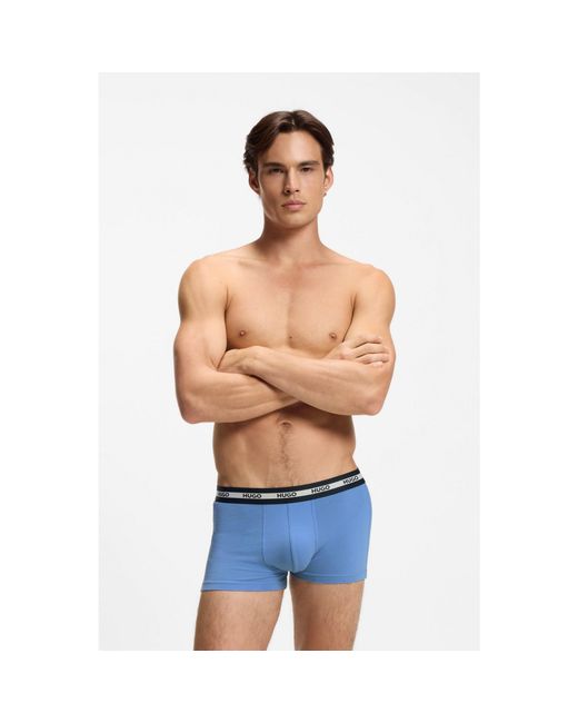 HUGO Blue Three-Pack Of Trunks for men