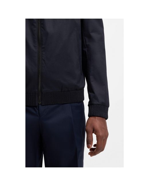 HUGO Blue Slim-Fit Zip-Up Jacket for men