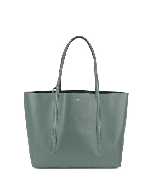 BOSS by HUGO BOSS Nappa-leather Reversible Shopper Bag With Branded Pouch  in Light Green (Green) | Lyst