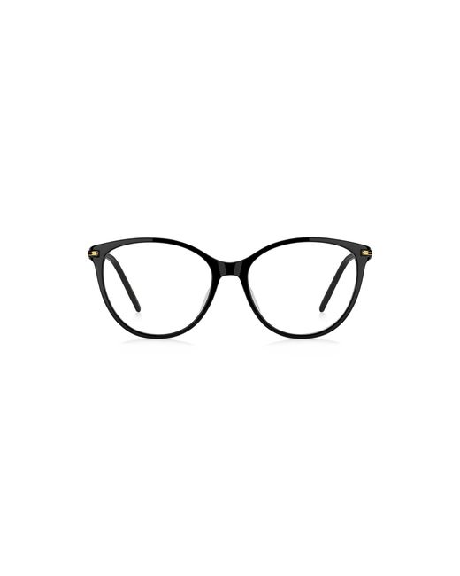 Boss Black Acetate Optical Frames With Metal Temples